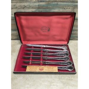 Carvel Hall Stainless Steel Steak Knife Set Knives - 6 knives in Original Box